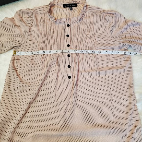 Jasmine & Juliana Pink Blouse Polka Dot Sz Sm - Picture 3 of 11